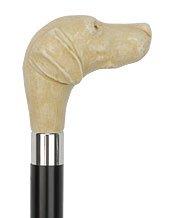 Comoys Faux Ivory White Labrador Handle Cane - Italian Handle w/Custom Shaft and Collar