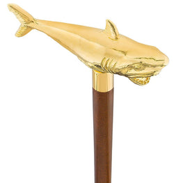 Comoys Great White Shark Handle Cane made w/ 18k Gold w/ Custom Shaft & Collar