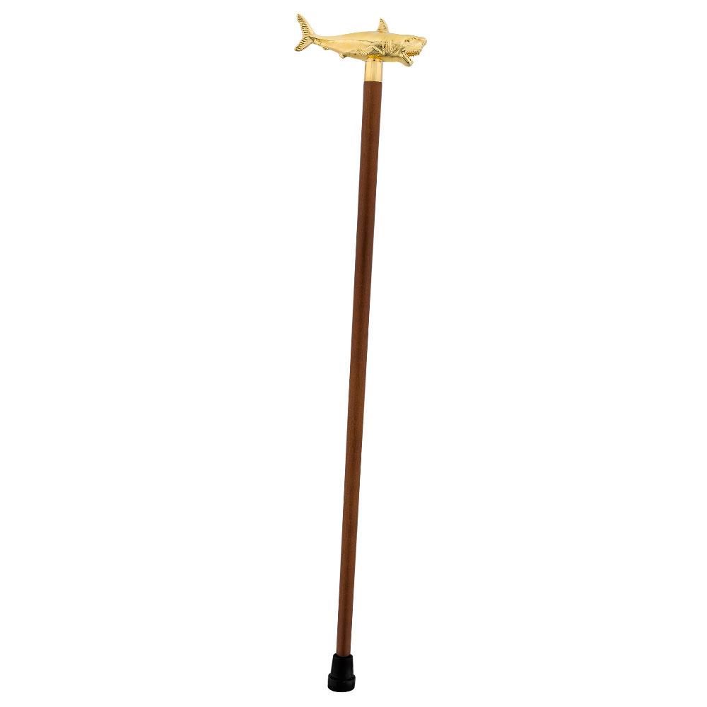Comoys Great White Shark Handle Cane made w/ 18k Gold w/ Custom Shaft & Collar