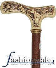 Comoys Horse Fritz Walking Cane With Beechwood Shaft and Brass Collar