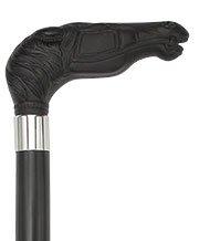 Comoys Black Stallion Horse Imatation Wood Handle Cane -Italian Handle w/Custom Shaft and Collar