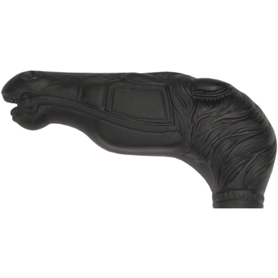 Comoys Black Stallion Horse Imatation Wood Handle Cane -Italian Handle w/Custom Shaft and Collar