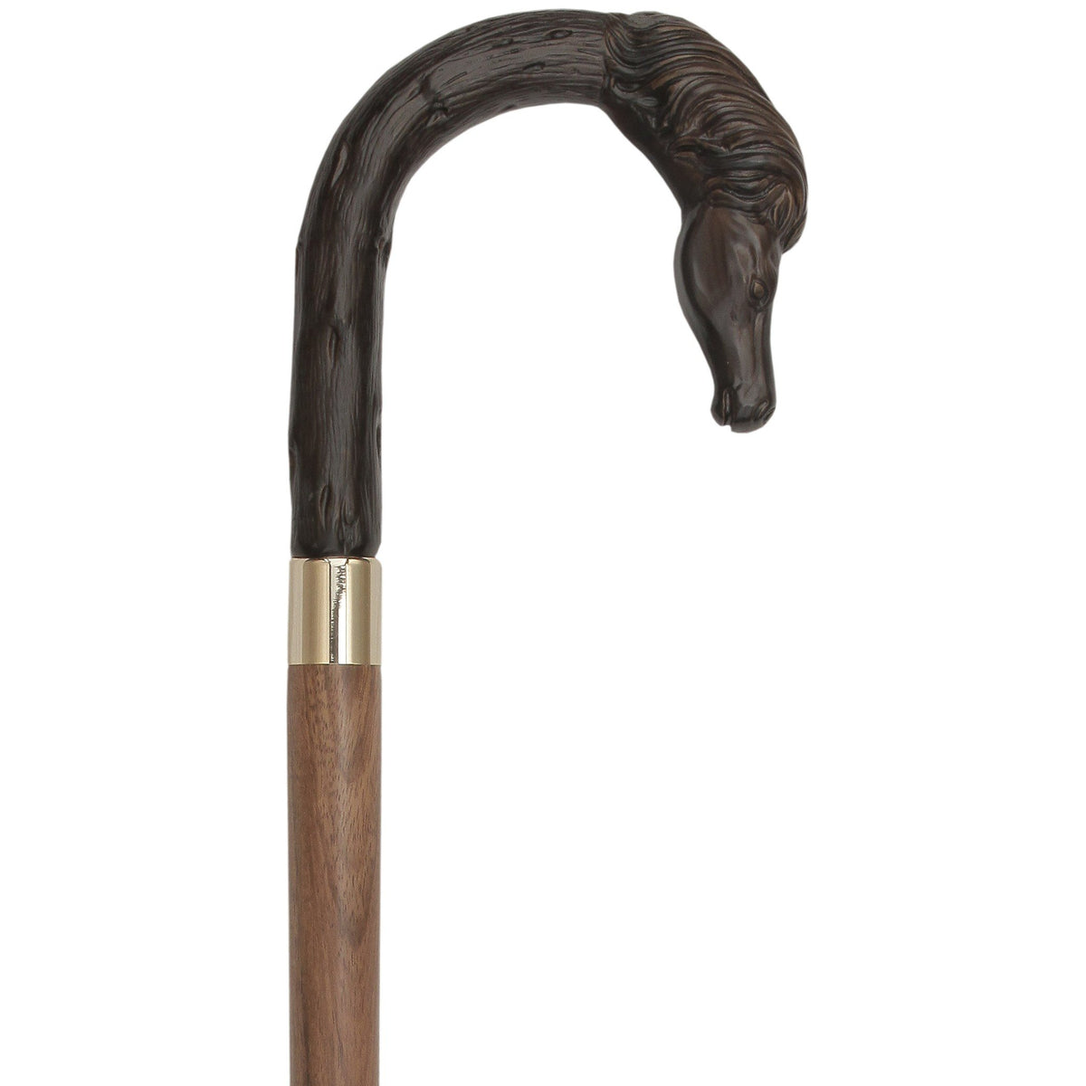 Comoys Brown Horse Tourist Handle Cane - Italian Handle w/Custom Shaft and Collar