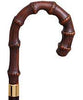 Comoys Bamboo Crook Imitation Wood Handle Cane Italian Handle w/ Custom Shaft & Collar