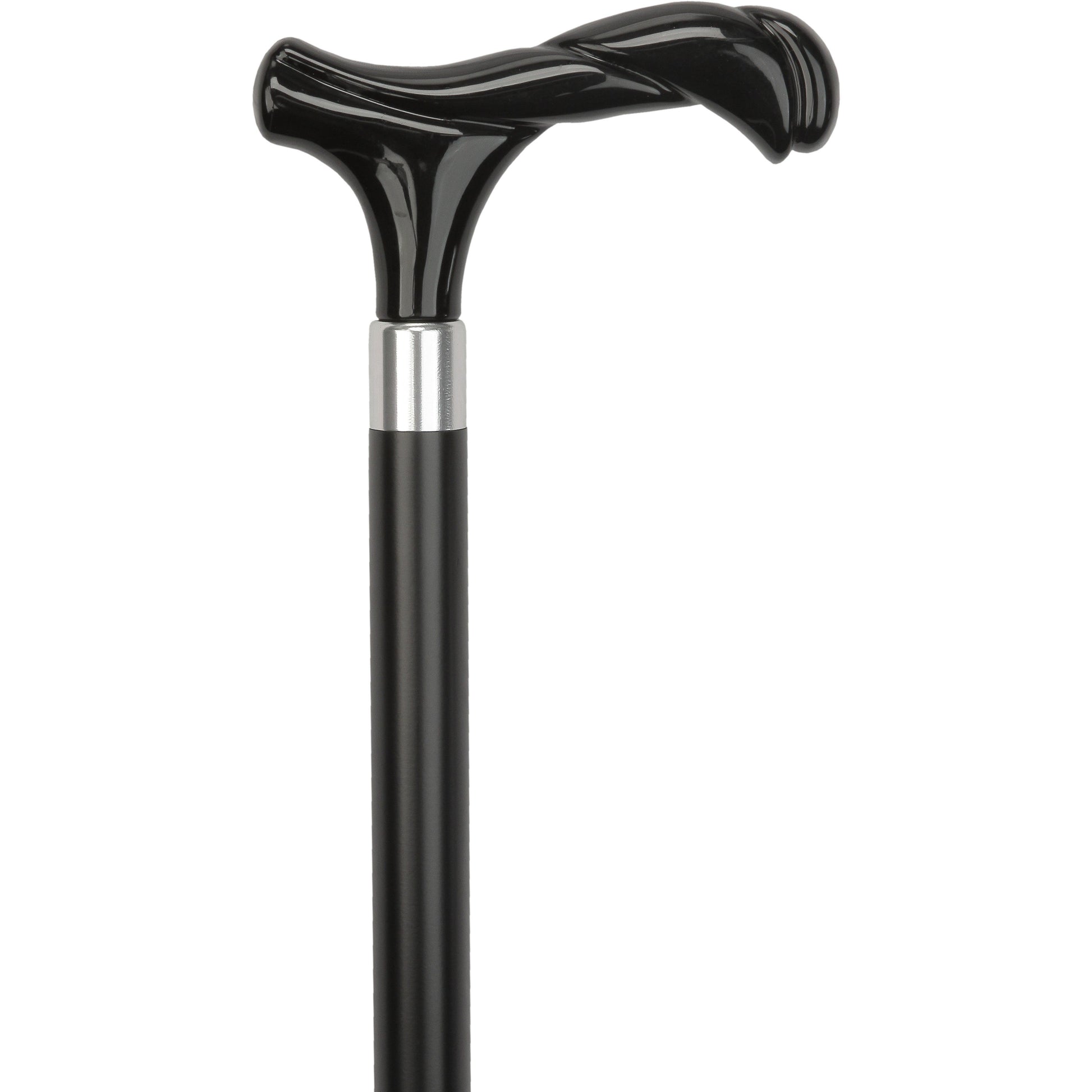 Comoys Black Newly Designed Twisted Fritz Handle-Italian Handle Cane w/Custom Shaft and Collar