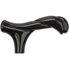 Comoys Black Newly Designed Twisted Fritz Handle-Italian Handle Cane w/Custom Shaft and Collar