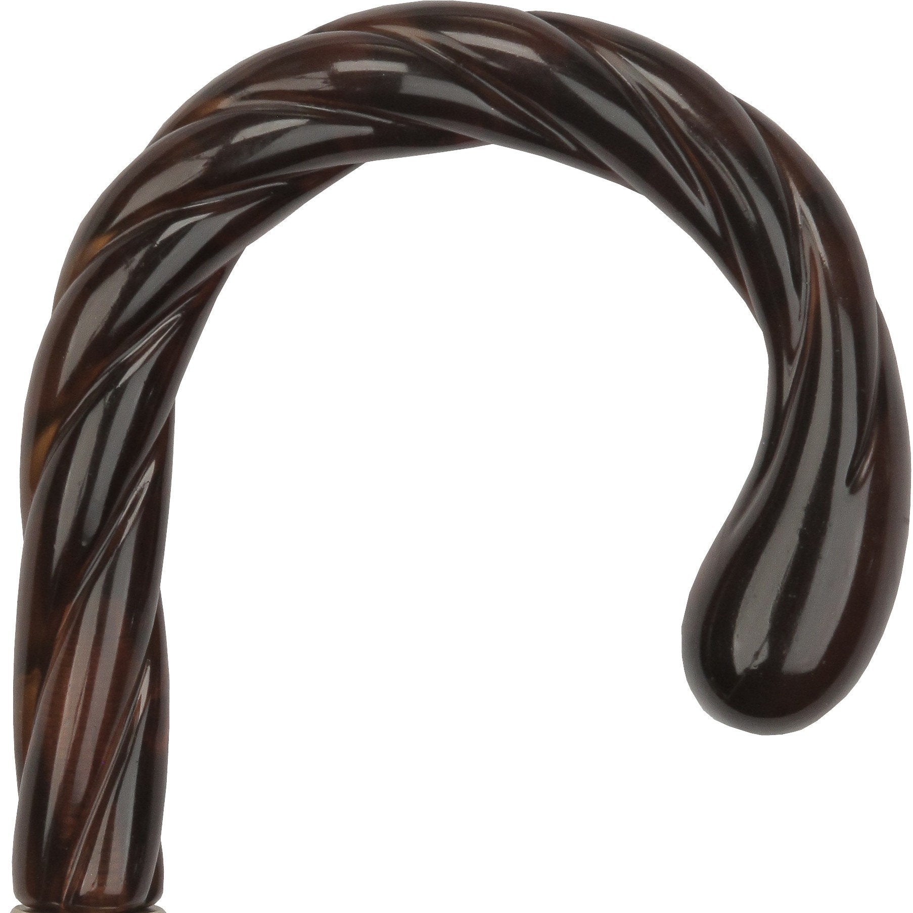 Comoys Elegant Twisted Imitation Tortoise Shell Tourist Cane - Italian Handle w/ Custom Options
