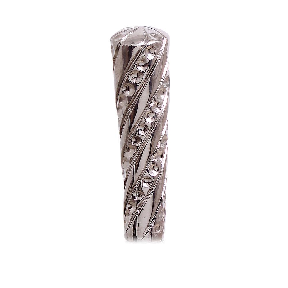 Comoys Embossed Elongated Nickel Plated Handle Cane Italian Handle w/ Custom Shaft & Collar