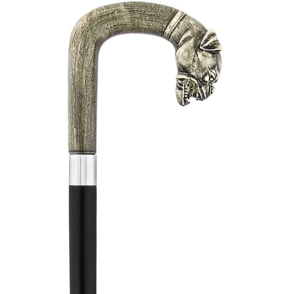 Comoys Grey Gargoyle Imitation Stone Tourist Walking Cane - Italian Handle w/ Custom Shaft and Collar