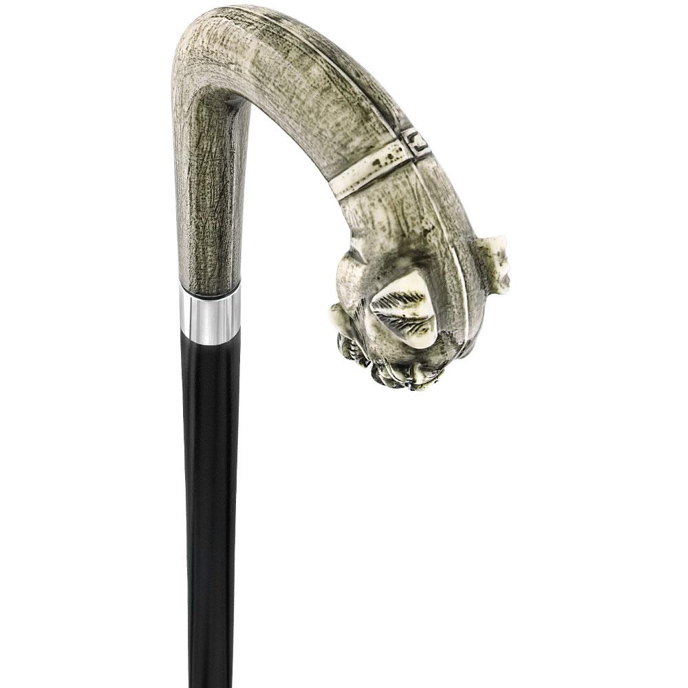 Comoys Grey Gargoyle Imitation Stone Tourist Walking Cane - Italian Handle w/ Custom Shaft and Collar