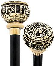Comoys Astrological Gemini Walking Cane with Black Beechwood Shaft