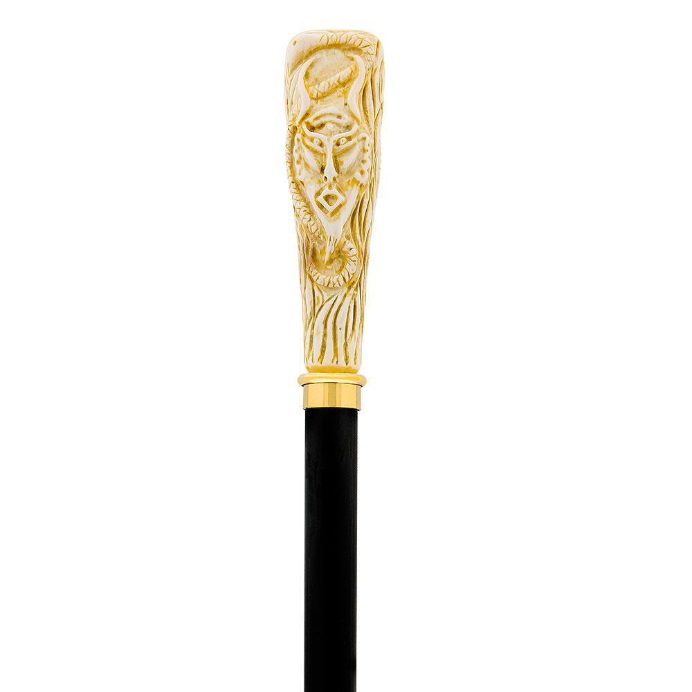 Comoys Mythical Devil of Whispers Walking Cane with Black Beechwood Shaft