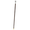 Comoys Silver Plated Large Spiral Knob Handle Walking Stick w/ Beechwood Shaft and Silver Collar