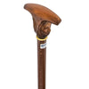 Comoys Two Faced Mahogany Wood Walking Stick w/ Brown Beechwood Shaft & Brass Collar