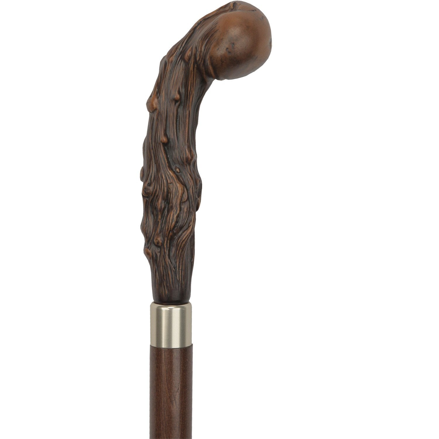 Comoys Brown Knob Imitation Wood Handle Cane -Italian Handle w/Custom Shaft and Collar