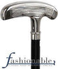 Comoys Nickel Plated Golf Putter T Handle Walking Cane With Black Beechwood Shaft and Silver Collar
