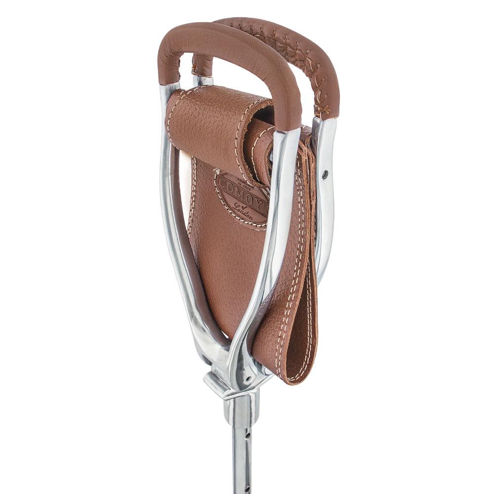 Comoys Genuine Leather Adjustable Cane Hammock Chair w/ Carry Bag - Black Shaft