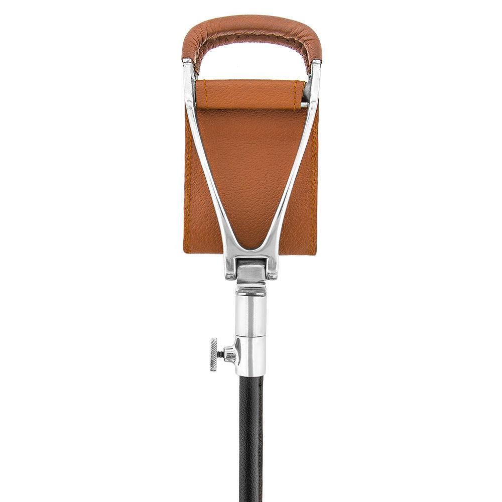 Comoys Genuine Leather Adjustable Cane Hammock Chair w/ Carry Bag - Black Shaft