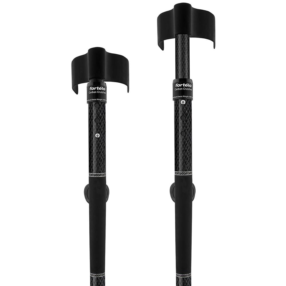 Fashionable Canes All Composite Black Adjustable Carbon Fiber Forearm Crutch