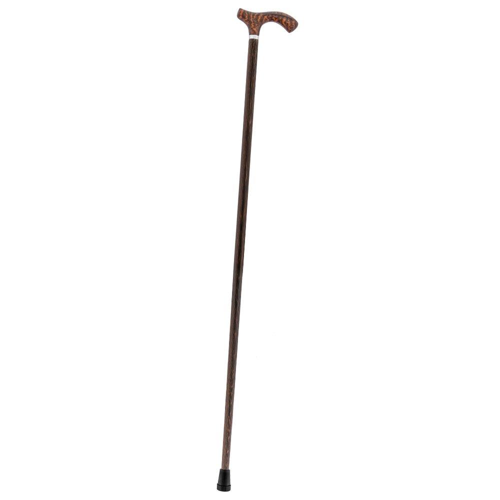 Fashionable Canes Fritz Walking Cane w/ Genuine Snakewood Handle & Wenge Shaft w/ Silver Collar