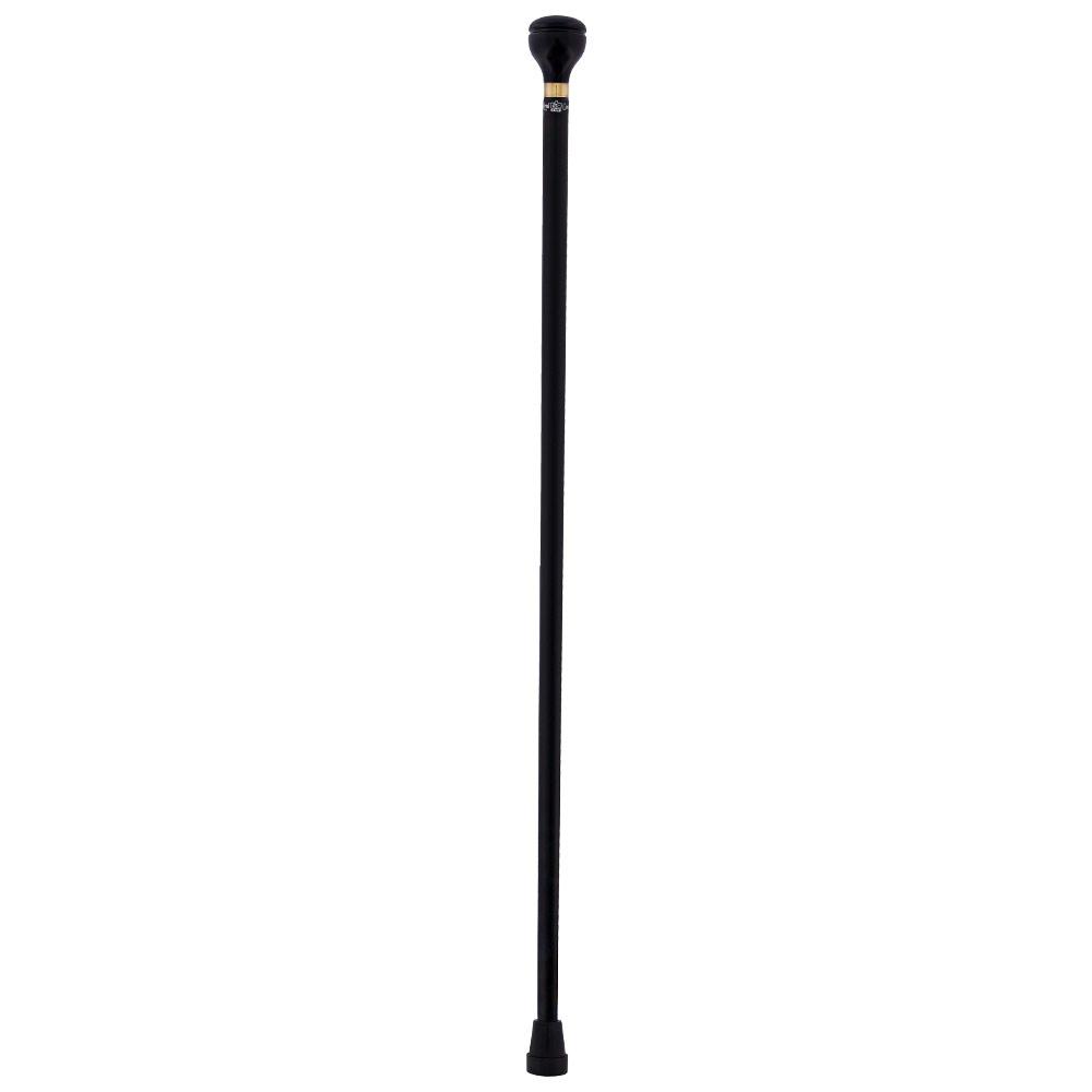 Fashionable Canes Black Beechwood Knob Handled W/ Gold Collar