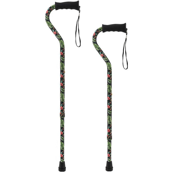 Designer Island Way Comfort Grip Adjustable Offset Walking Cane