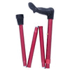 Fashionable Canes Red Folding and Adjustable Palm Grip Cane