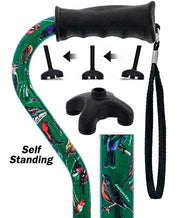 Fashionable Canes American Songbird Aluminum Adjustable Offset Walking Cane w/ SafeTbase