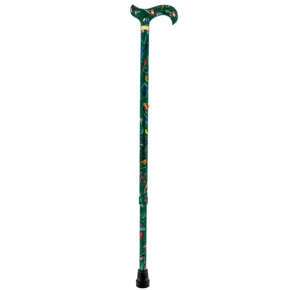 Fashionable Canes American Songbird Designer Adjustable Derby Walking Cane with Engraved Collar w/ SafeTbase