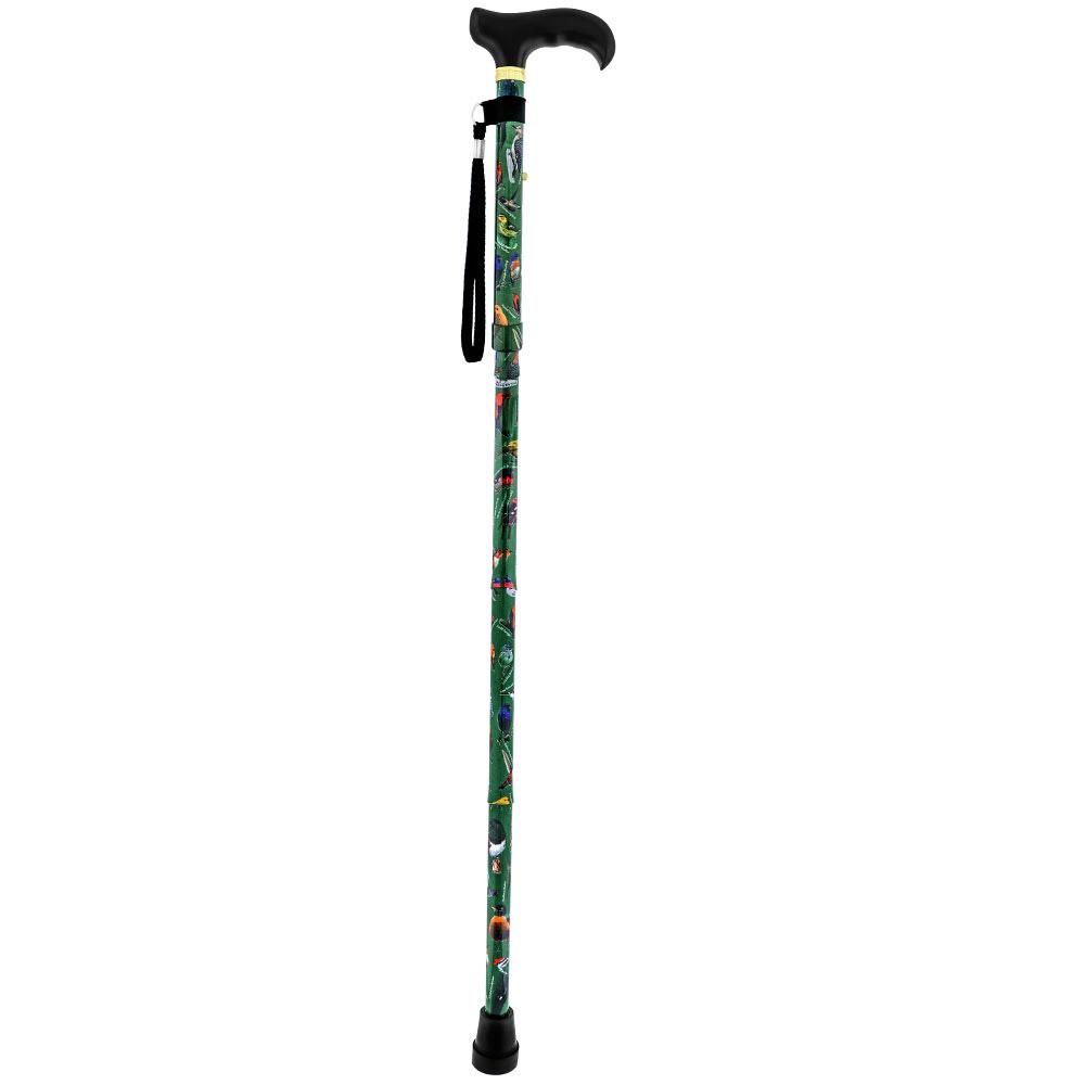 Fashionable Canes American Songbird Folding Adjustable Designer Derby Walking Cane with Engraved Collar w/ SafeTbase
