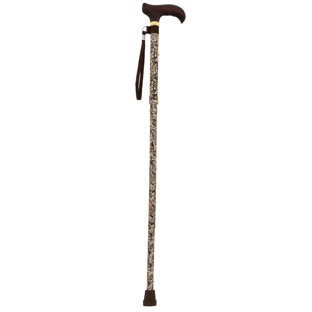 Fashionable Canes Bahama Leaf Folding Adjustable Designer Derby Walking Cane with Engraved Collar w/ SafeTbase