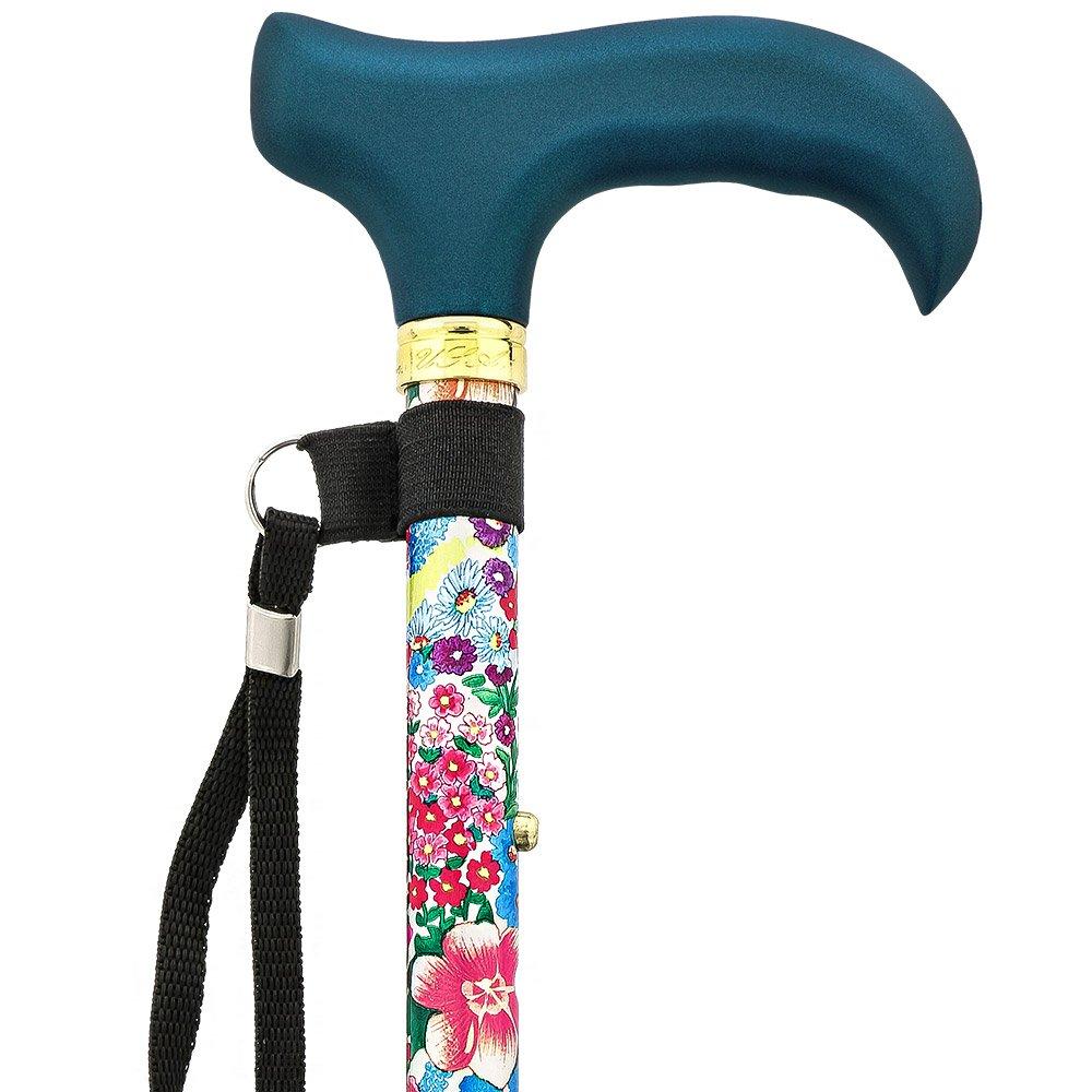 Fashionable Canes Beautiful Bouquet Adjustable Folding Cane w/ SafeTbase