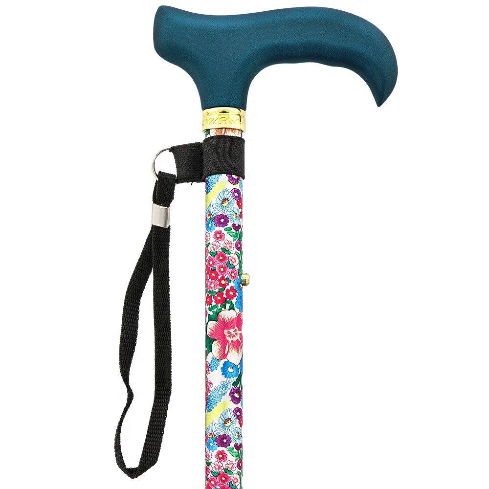 Fashionable Canes Beautiful Bouquet Adjustable Folding Cane w/ SafeTbase