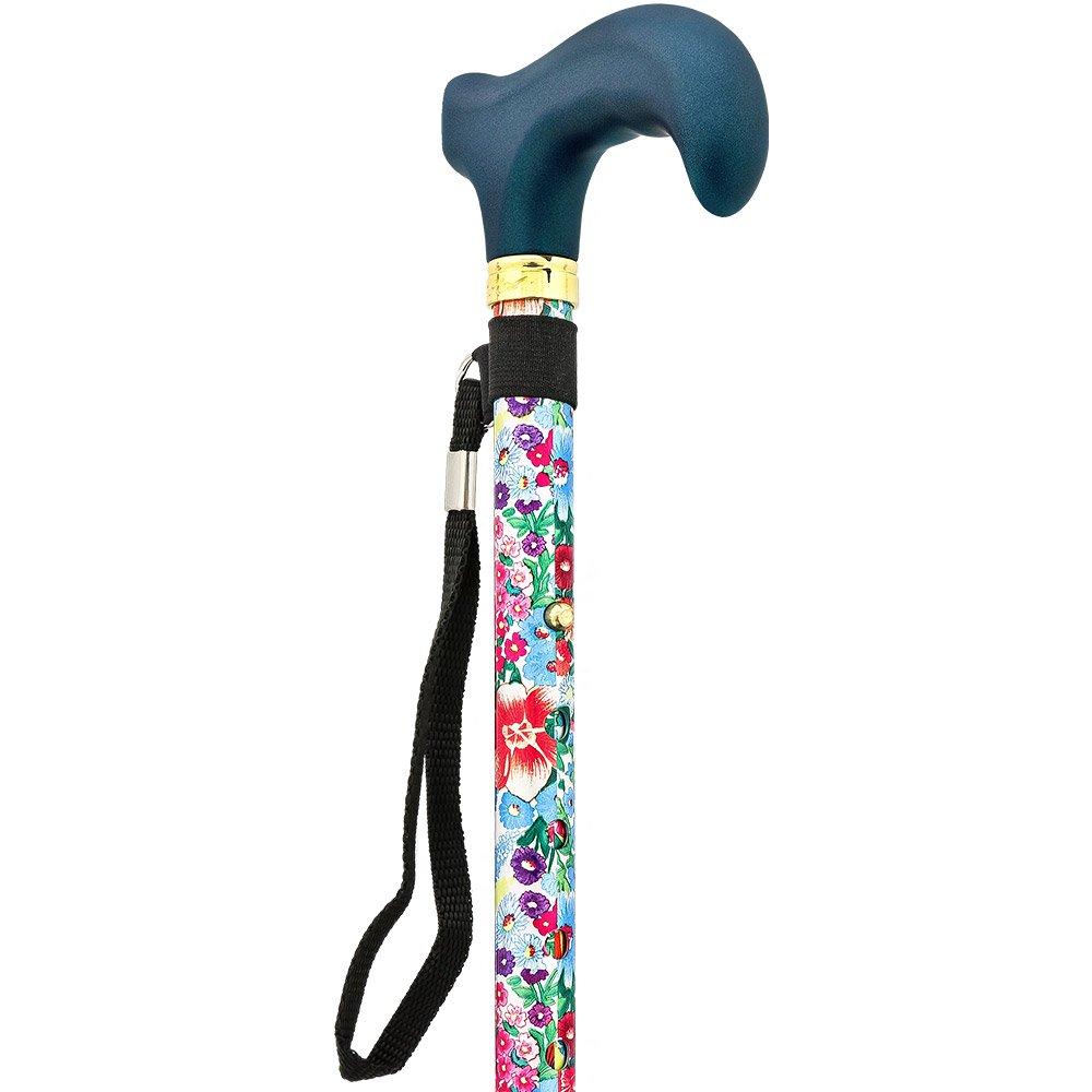 Fashionable Canes Beautiful Bouquet Adjustable Folding Cane w/ SafeTbase