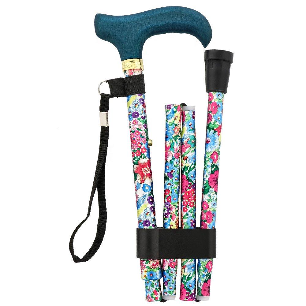Fashionable Canes Beautiful Bouquet Adjustable Folding Cane w/ SafeTbase