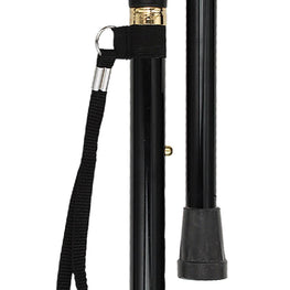 Fashionable Canes Black Adjustable Folding Derby Walking Cane w/ SafeTbase
