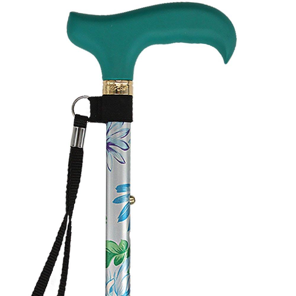 Fashionable Canes Glorious Gardens Adjustable Folding Cane w/ SafeTbase
