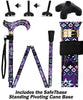 Fashionable Canes Pretty Purple Folding Adjustable Designer Derby Walking Cane with Engraved Collar w/ SafeTbase