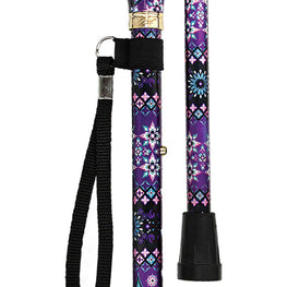 Fashionable Canes Pretty Purple Folding Adjustable Designer Derby Walking Cane with Engraved Collar w/ SafeTbase
