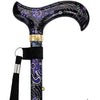 Fashionable Canes Purple Majesty Folding Adjustable Designer Derby Walking Cane with Engraved Collar w/ SafeTbase