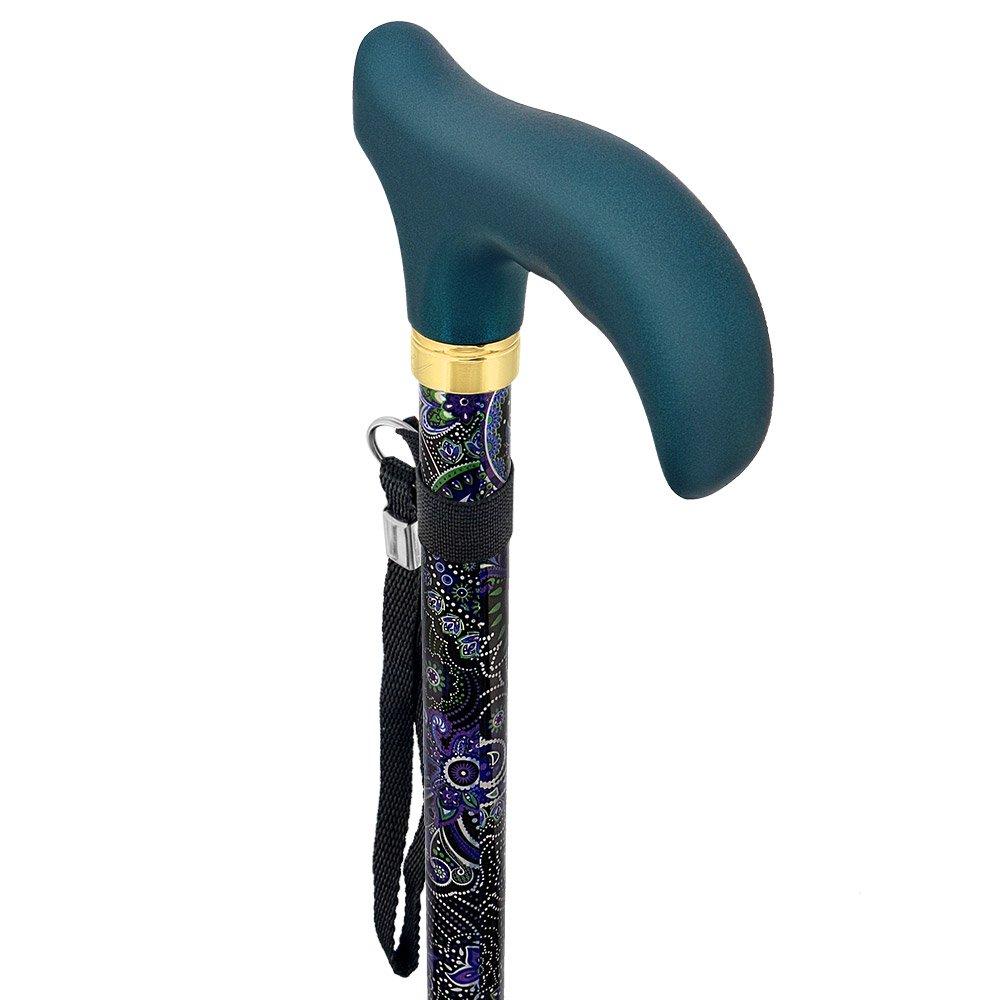 Fashionable Canes Purple Majesty Folding Adjustable Designer Walking Cane with Engraved Collar w/ SafeTbase