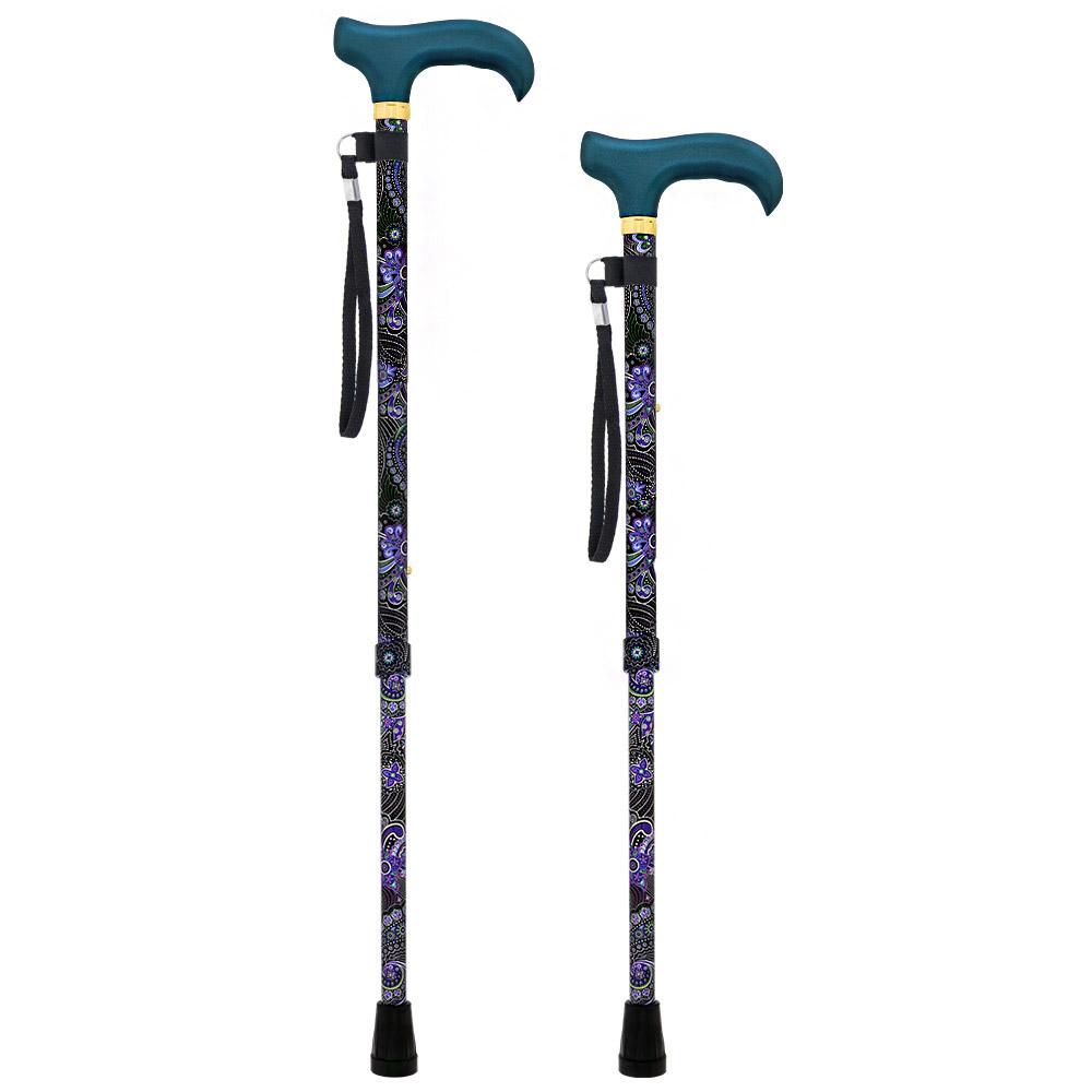 Fashionable Canes Purple Majesty Folding Adjustable Designer Walking Cane with Engraved Collar w/ SafeTbase