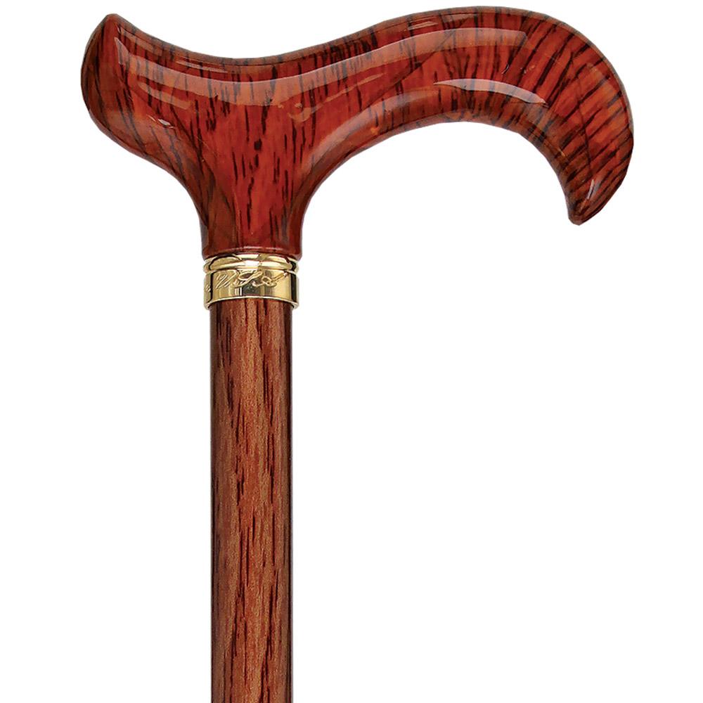 Fashionable Canes Realistic Wood Designer Adjustable Cane w/ SafeTbase