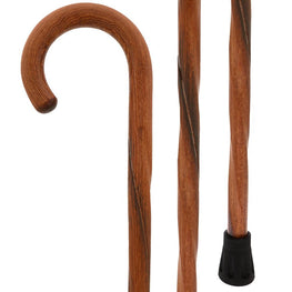 Fashionable Canes Acacia wood dark swirl crook cane