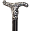 Fayet Silver Plated Antique Reproduction T Handle Walking Cane With Stamina Wood Shaft