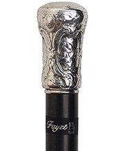 Fayet Silver Plated Early European Art Reproduction Knob Handle With Stamina Wood Shaft