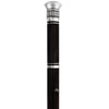 Fayet Flask Tippling Stick w/ Silver Plated Knob & 3-Piece Ebony Wood Veener Black Carbon Fiber Shaft