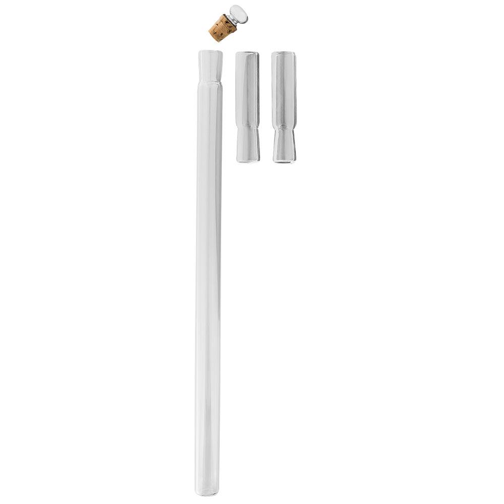 Fayet Flask Tippling Stick w/ Silver Plated Knob & 3-Piece Ebony Wood Veener Black Carbon Fiber Shaft