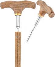 Fayet Corkscrew Cane Olivewood T Handle With Scorched Maple Wood Shaft