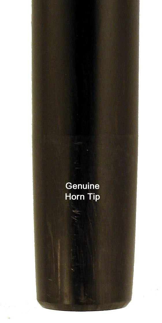 Fayet L Shape Blonde Horn Derby Walking Cane With Ebony Wood Shaft And Brass Collar